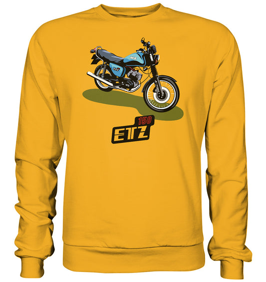 DDR Ostalgie Pullover Unisex • MZ ETZ 150 BLAU (ORIGINAL DDR-PLAKAT)