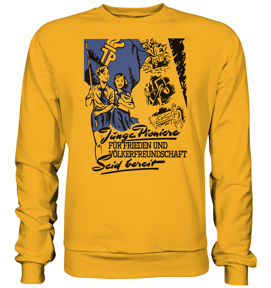 DDR Ostalgie Pullover Unisex • JUNGE PIONIERE FÜR FRIEDEN UND VÖLKERFREUNDSCHAFT - SEID BEREIT