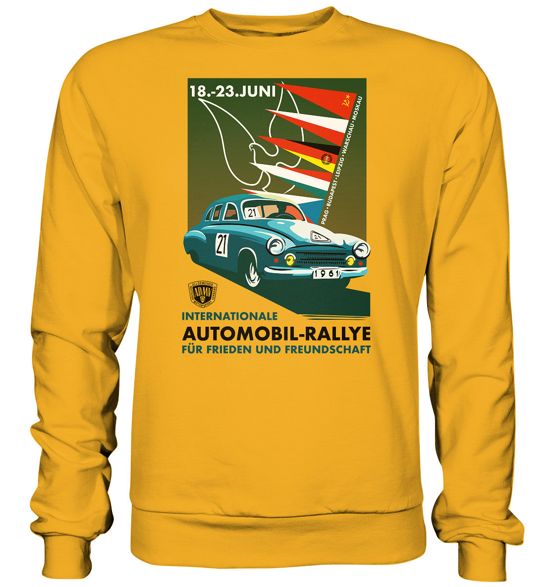 DDR Ostalgie Pullover Unisex • INTERNATIONALE RALLYE WARTBURG 1961 (ORIGINAL-PLAKAT)