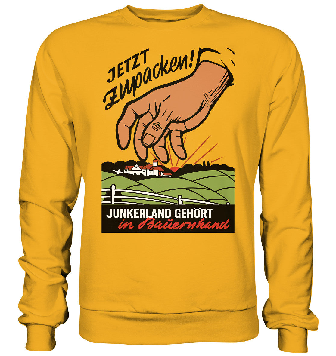 DDR Ostalgie Pullover Unisex • JUNKERLAND GEHÖRT IN BAUERNHAND! - ORIGINALPLAKAT