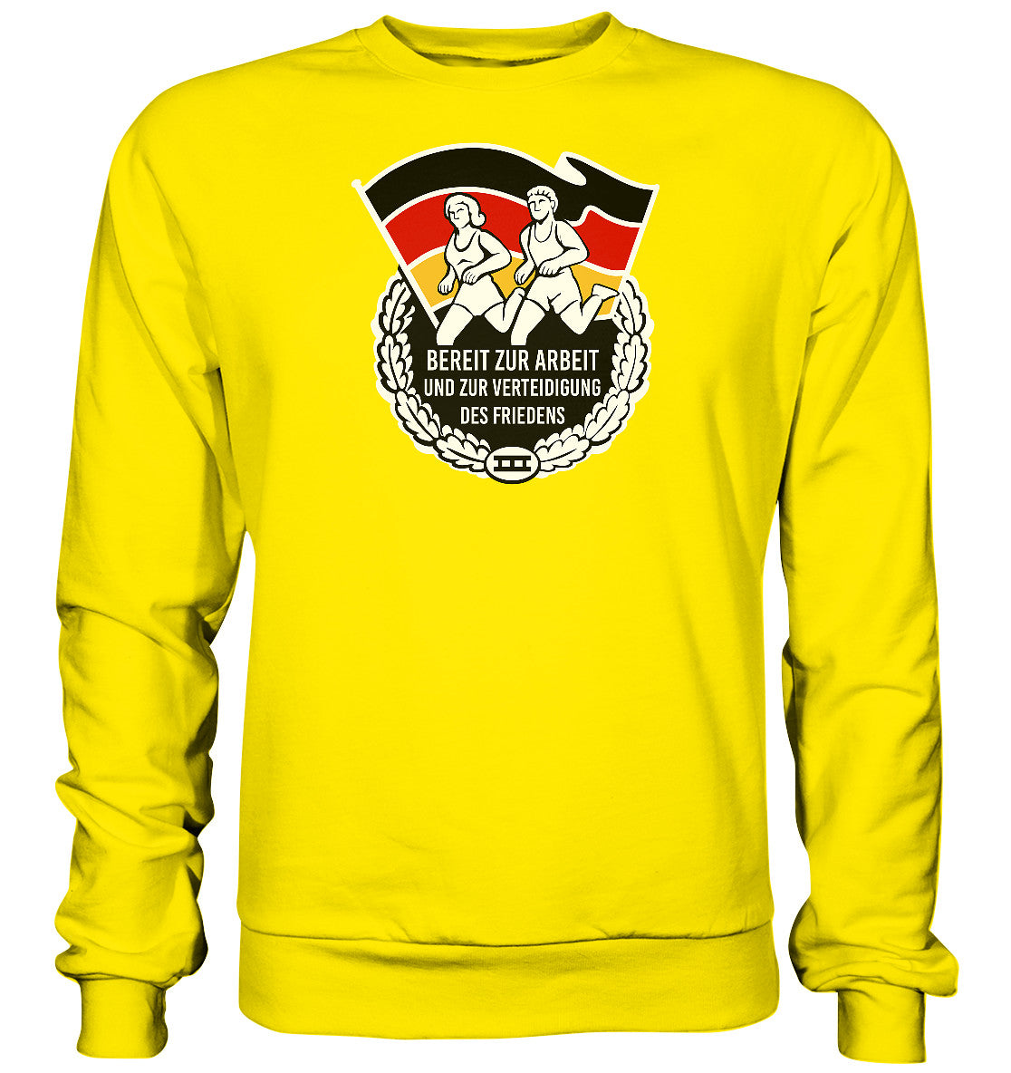 DDR Ostalgie Pullover Unisex • ORDEN - BEREIT ZUR ARBEIT UND ZUR VERTEIDIGUNG