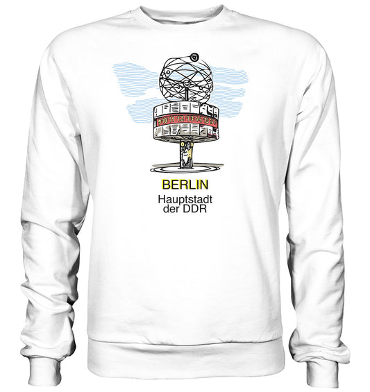 DDR Ostalgie Pullover Unisex • BERLIN - WELTZEITUHR - ORIGINAL WIMPEL