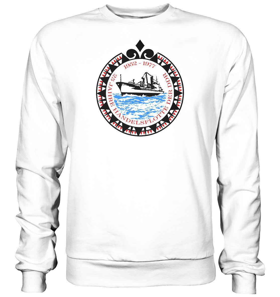 DDR Ostalgie Pullover Unisex • 25 JAHRE HANDELSFLOTTE DER DDR - hell
