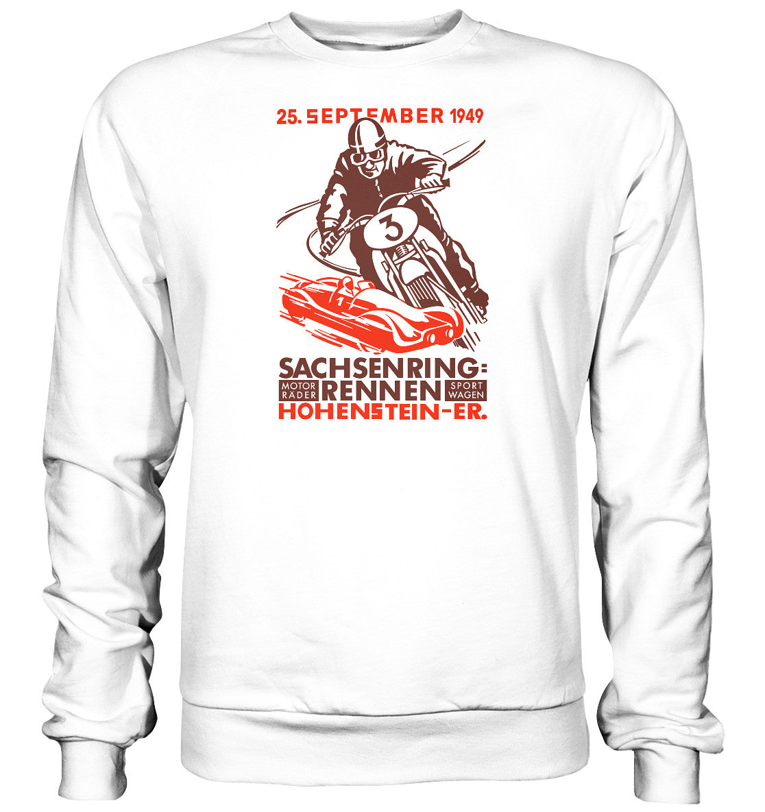 DDR Ostalgie Pullover Unisex • SACHSENRING-RENNEN 1949 - hell