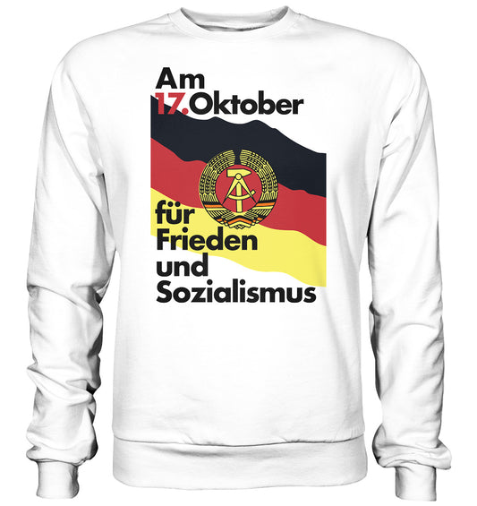 DDR Ostalgie Pullover Unisex • FÜR FRIEDEN UND SOZIALISMUS (ORIGINAL DDR-PLAKAT)
