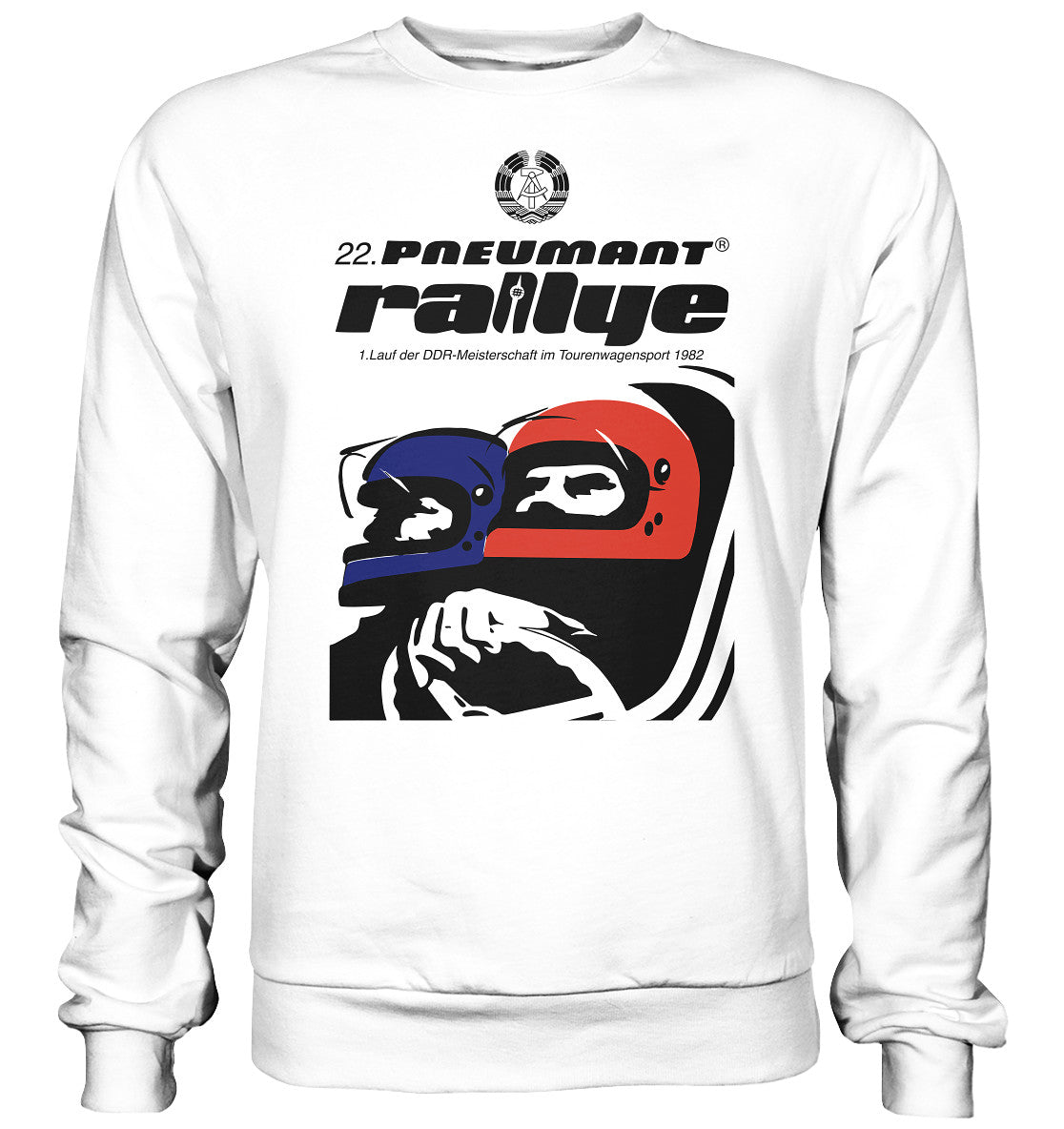 DDR Ostalgie Pullover Unisex • 22. PNEUMANT RALLYE 1982 (ORIGINAL DDR-PLAKAT)