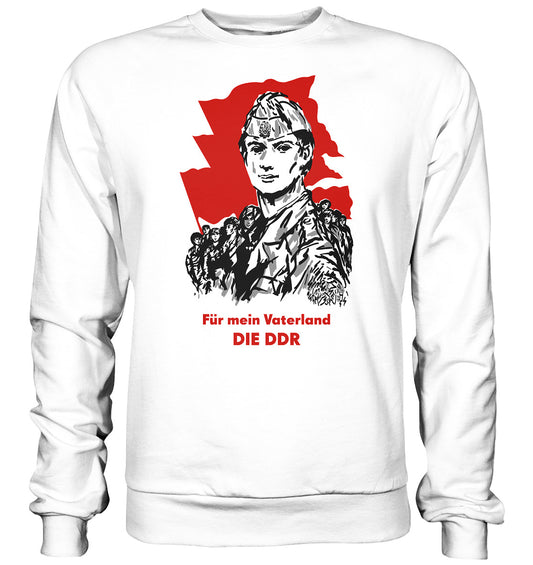 DDR Ostalgie Pullover Unisex • FÜR MEIN VATERLAND - DIE DDR (ORIGINAL GST-PLAKAT)
