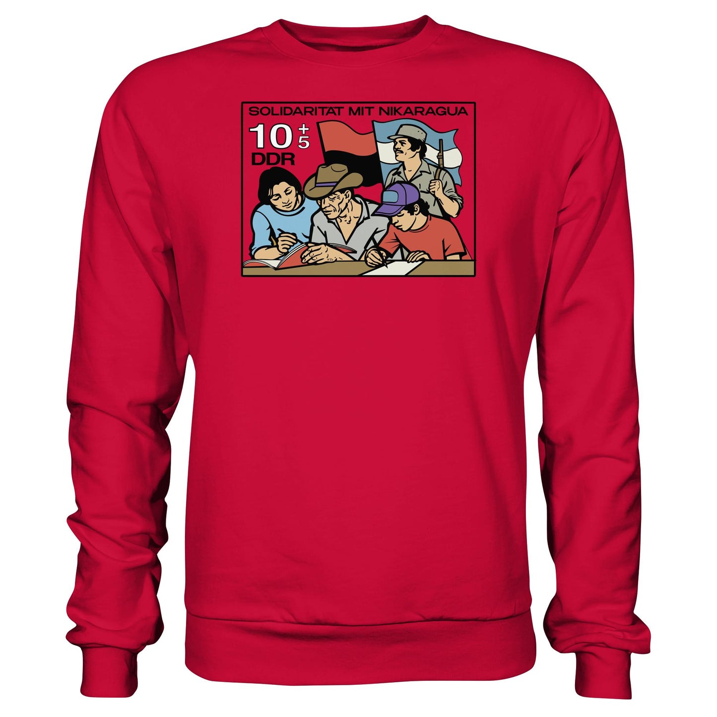 DDR Ostalgie Pullover Unisex • SOLIDARITÄT MIT NIKARAGUA (DDR-BRIEFMARKE)