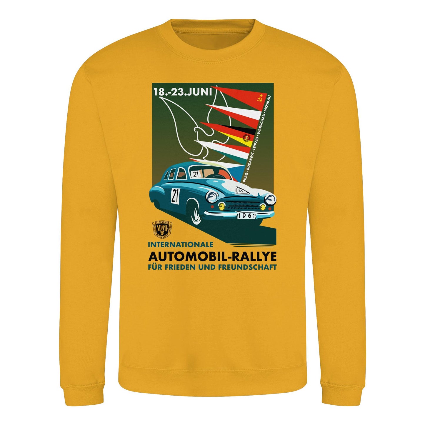 DDR Ostalgie Pullover Unisex • INTERNATIONALE RALLYE WARTBURG 1961 (ORIGINAL-PLAKAT)