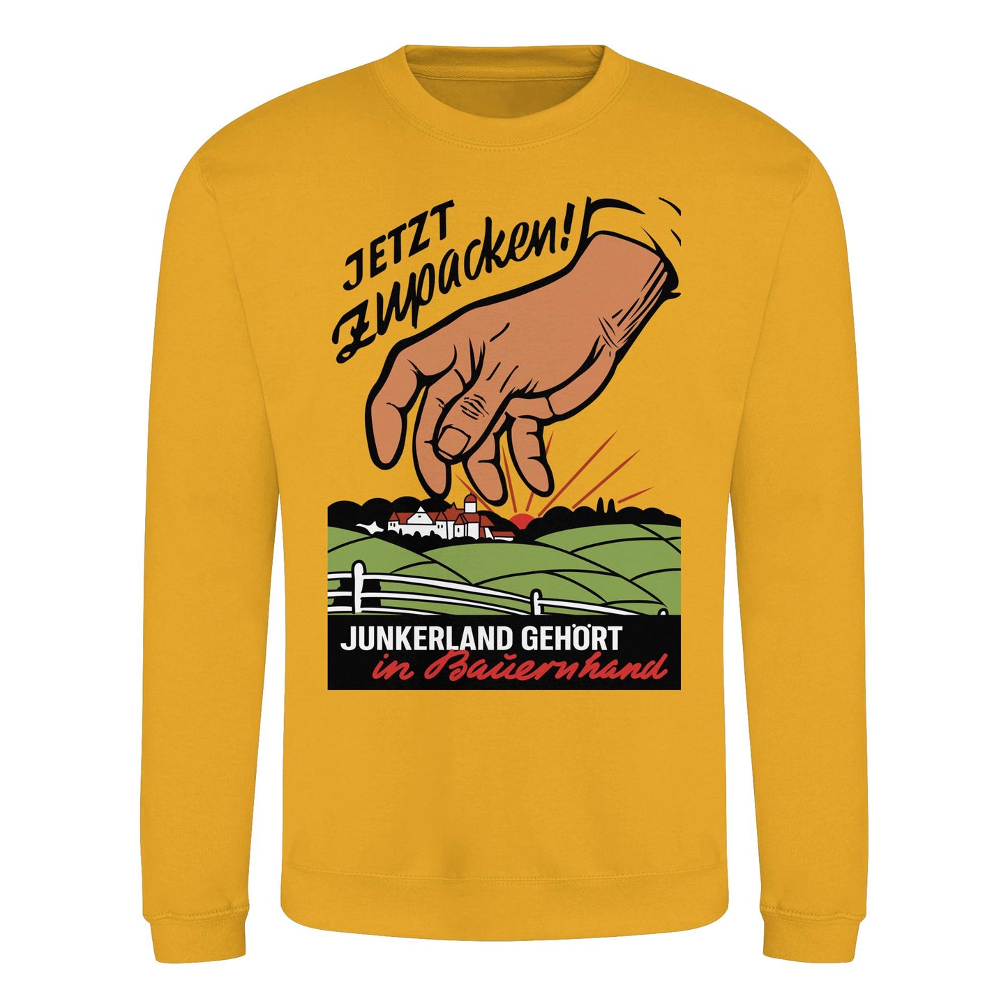 DDR Ostalgie Pullover Unisex • JUNKERLAND GEHÖRT IN BAUERNHAND! - ORIGINALPLAKAT