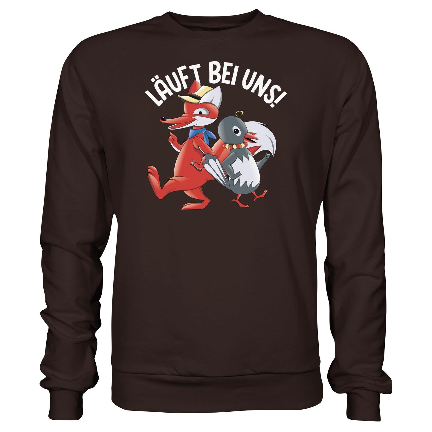 DDR Ostalgie Pullover Unisex • UNSER SANDMÄNNCHEN - HERR FUCHS & FRAU ELSTER, LÄUFT BEI UNS!