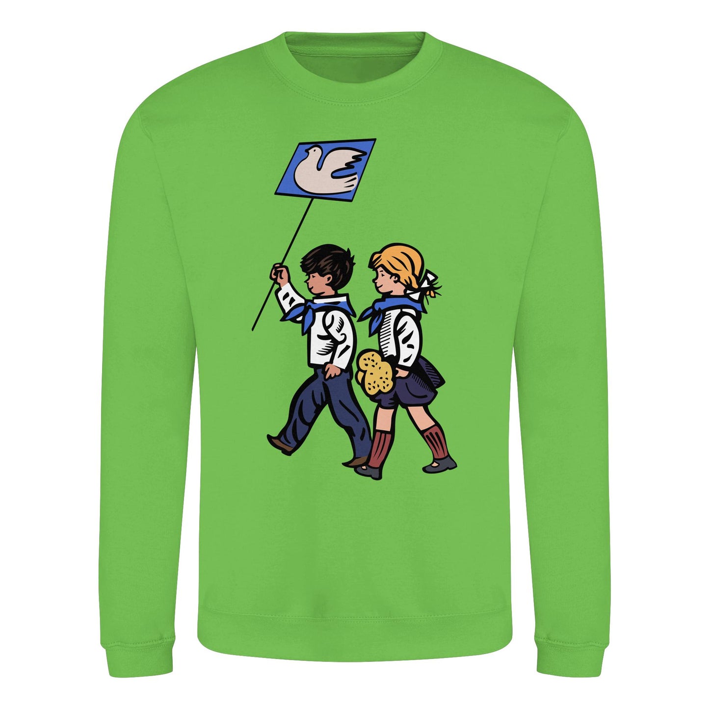 DDR Ostalgie Pullover Unisex • KLEINE WEISSE FRIEDENSTAUBE - ILLUSTRATION UNSERE FIBEL