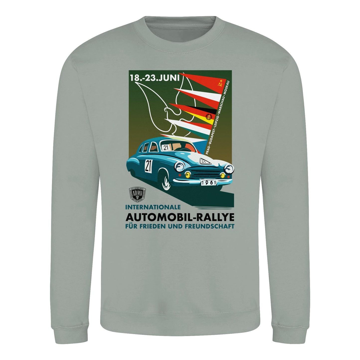 DDR Ostalgie Pullover Unisex • INTERNATIONALE RALLYE WARTBURG 1961 (ORIGINAL-PLAKAT)
