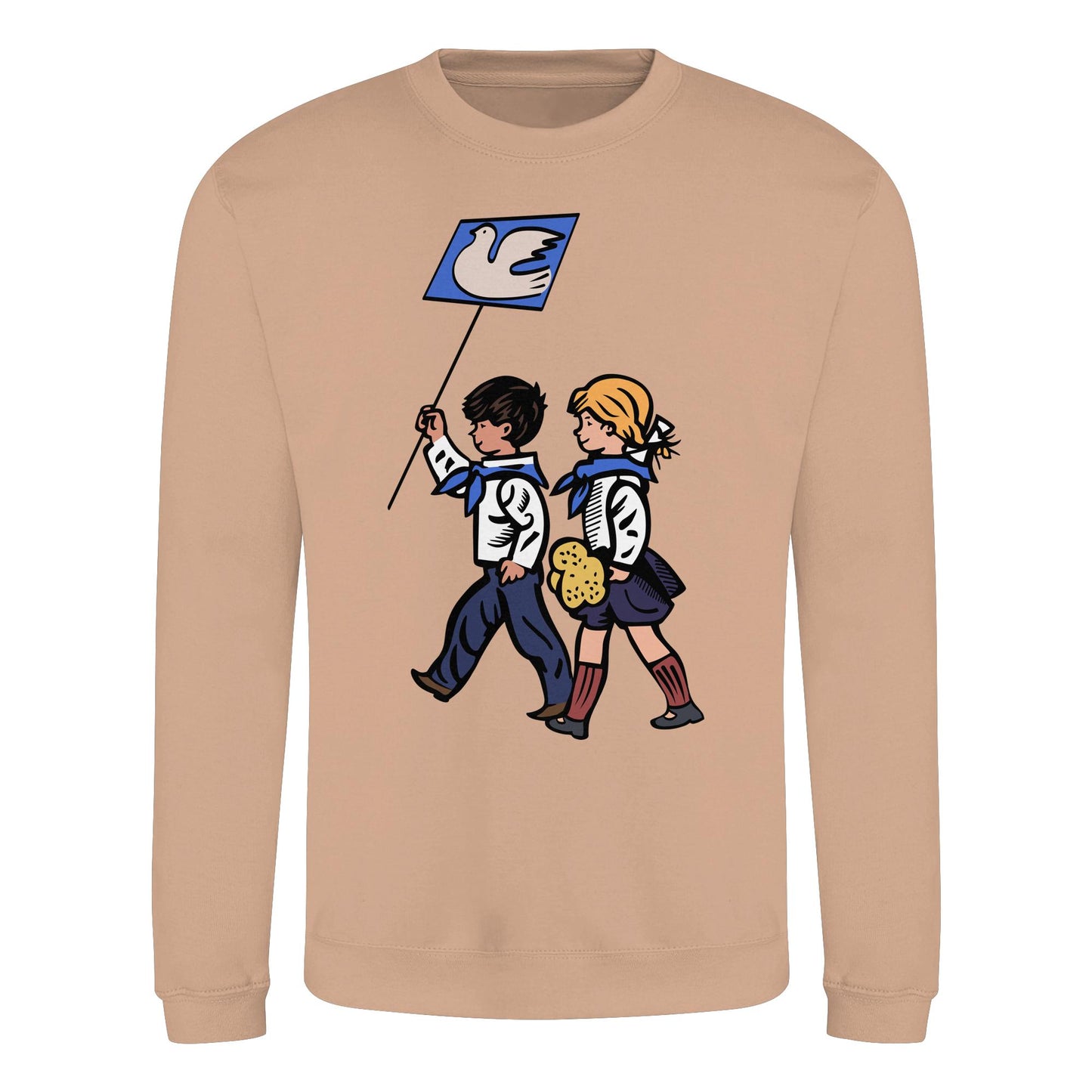 DDR Ostalgie Pullover Unisex • KLEINE WEISSE FRIEDENSTAUBE - ILLUSTRATION UNSERE FIBEL