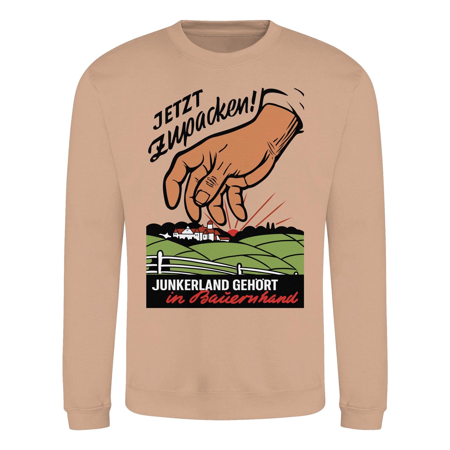 DDR Ostalgie Pullover Unisex • JUNKERLAND GEHÖRT IN BAUERNHAND! - ORIGINALPLAKAT