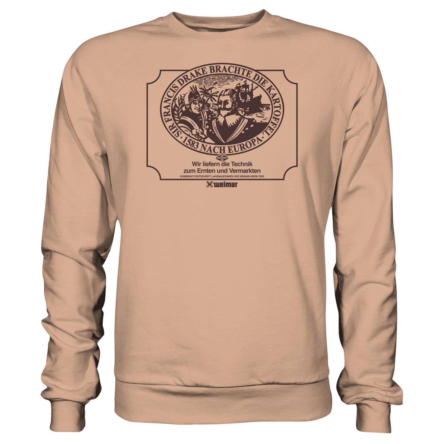 DDR Ostalgie Pullover Unisex • FRANCIS DRAKE BRACHTE DIE KARTOFFEL - KOMBINAT FORTSCHRITT WEIMAR