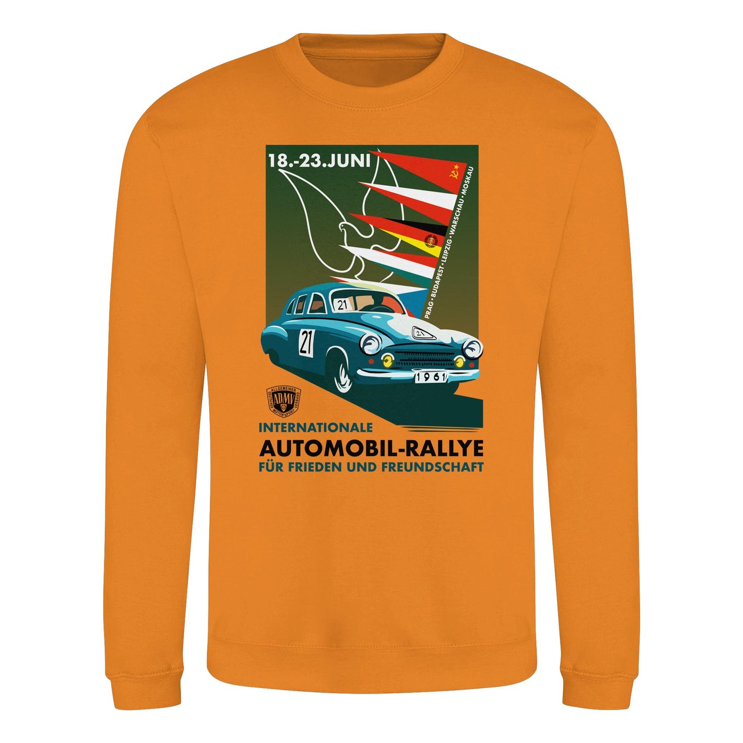 DDR Ostalgie Pullover Unisex • INTERNATIONALE RALLYE WARTBURG 1961 (ORIGINAL-PLAKAT)