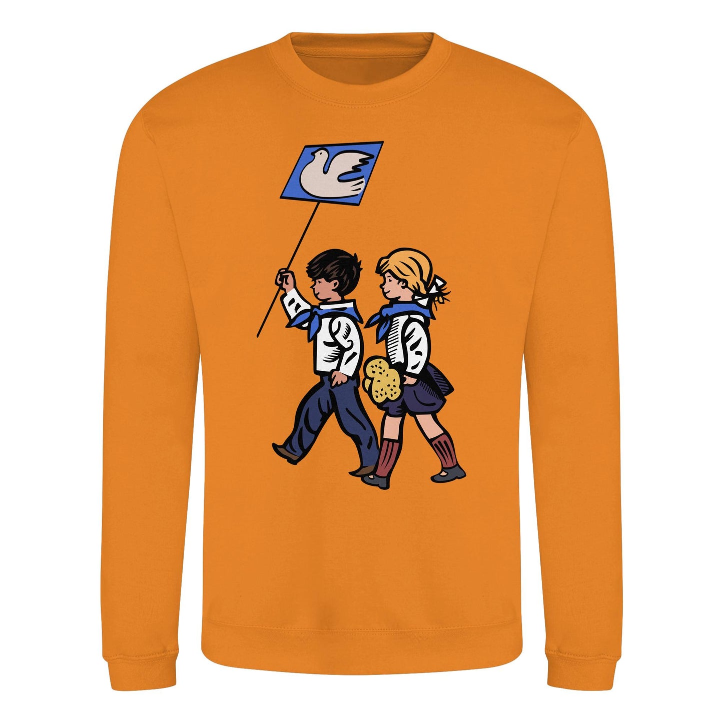 DDR Ostalgie Pullover Unisex • KLEINE WEISSE FRIEDENSTAUBE - ILLUSTRATION UNSERE FIBEL
