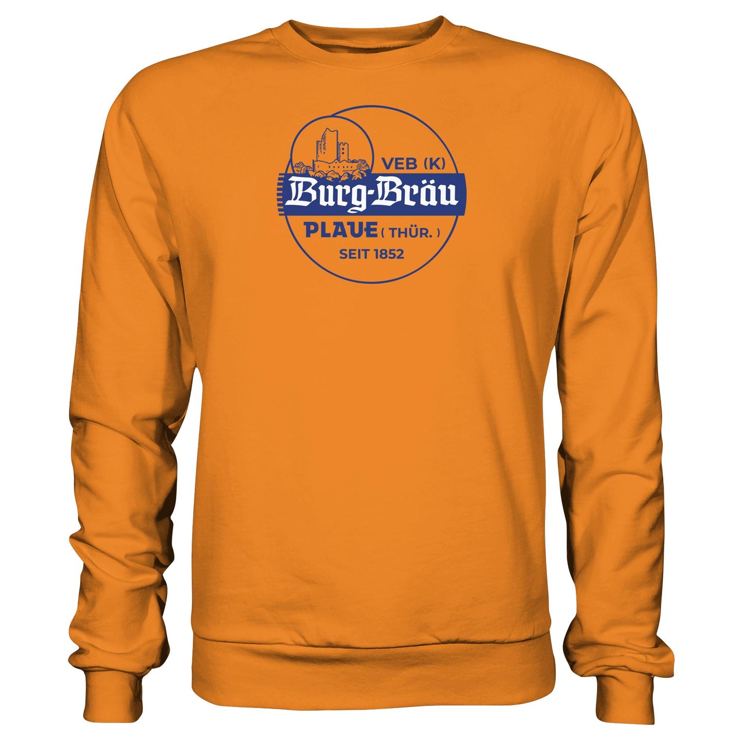 DDR Ostalgie Pullover Unisex • VEB BURG-BRÄU PLAUE BIERE