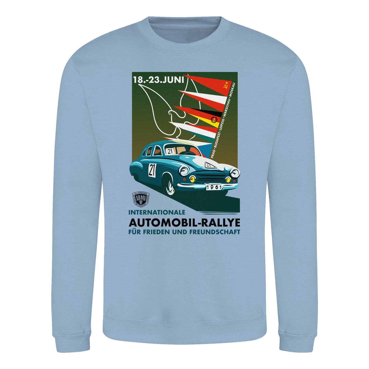 DDR Ostalgie Pullover Unisex • INTERNATIONALE RALLYE WARTBURG 1961 (ORIGINAL-PLAKAT)