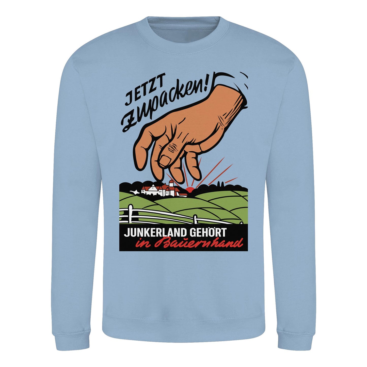 DDR Ostalgie Pullover Unisex • JUNKERLAND GEHÖRT IN BAUERNHAND! - ORIGINALPLAKAT