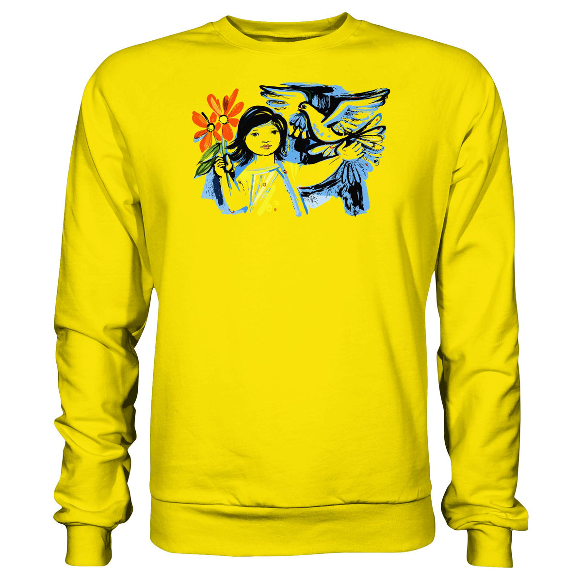 DDR Ostalgie Pullover Unisex • WALTER WOMACKA - MÄDCHEN MIT FRIEDENSTAUBE (1963)