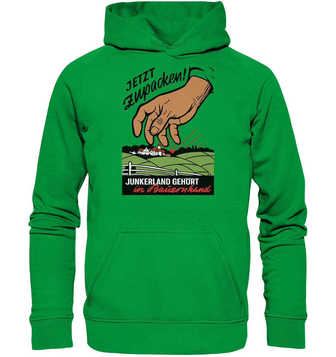 PREMIUM HOODIE UNISEX • JUNKERLAND GEHÖRT IN BAUERNHAND! - ORIGINALPLAKAT