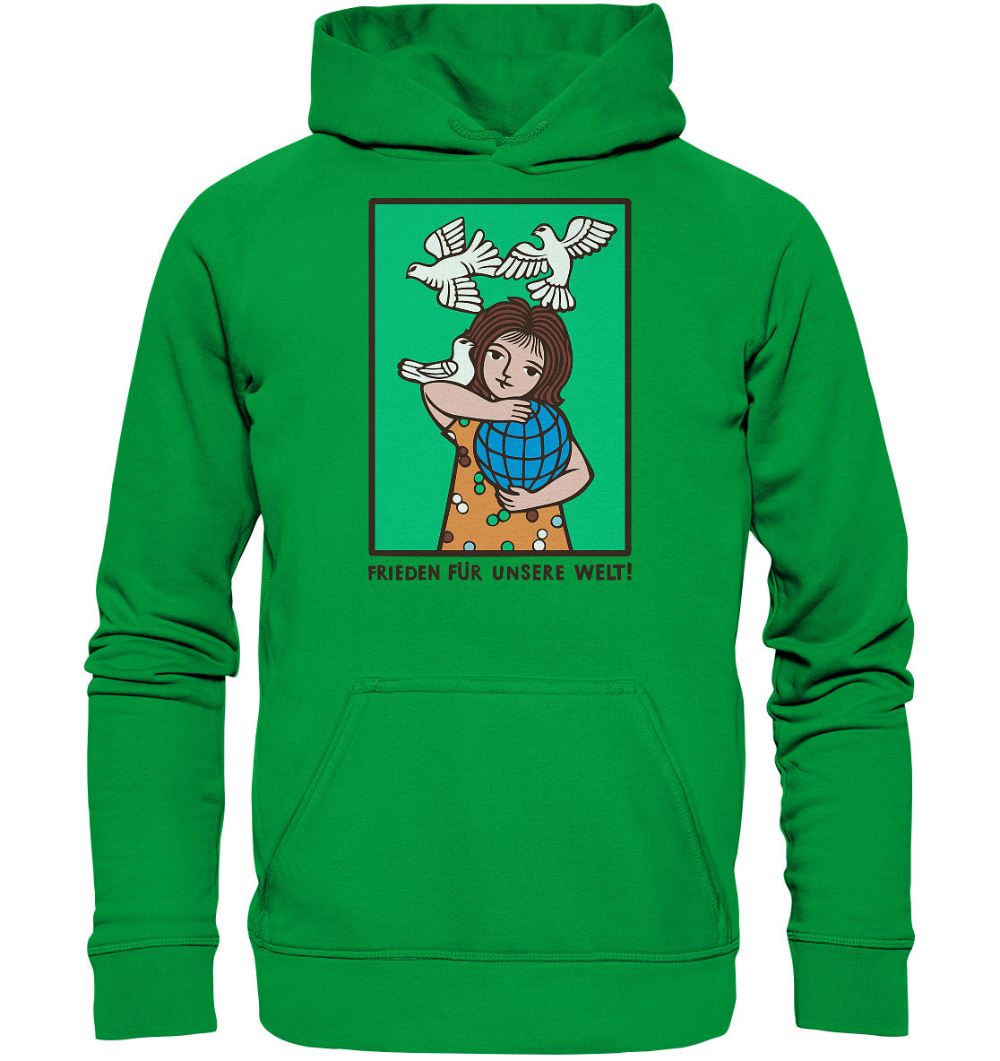DDR Ostalgie Kapuze / Hoodie Unisex • FRIEDEN FÜR UNSERE WELT! (DDR-ORIGINAL-PLAKAT)