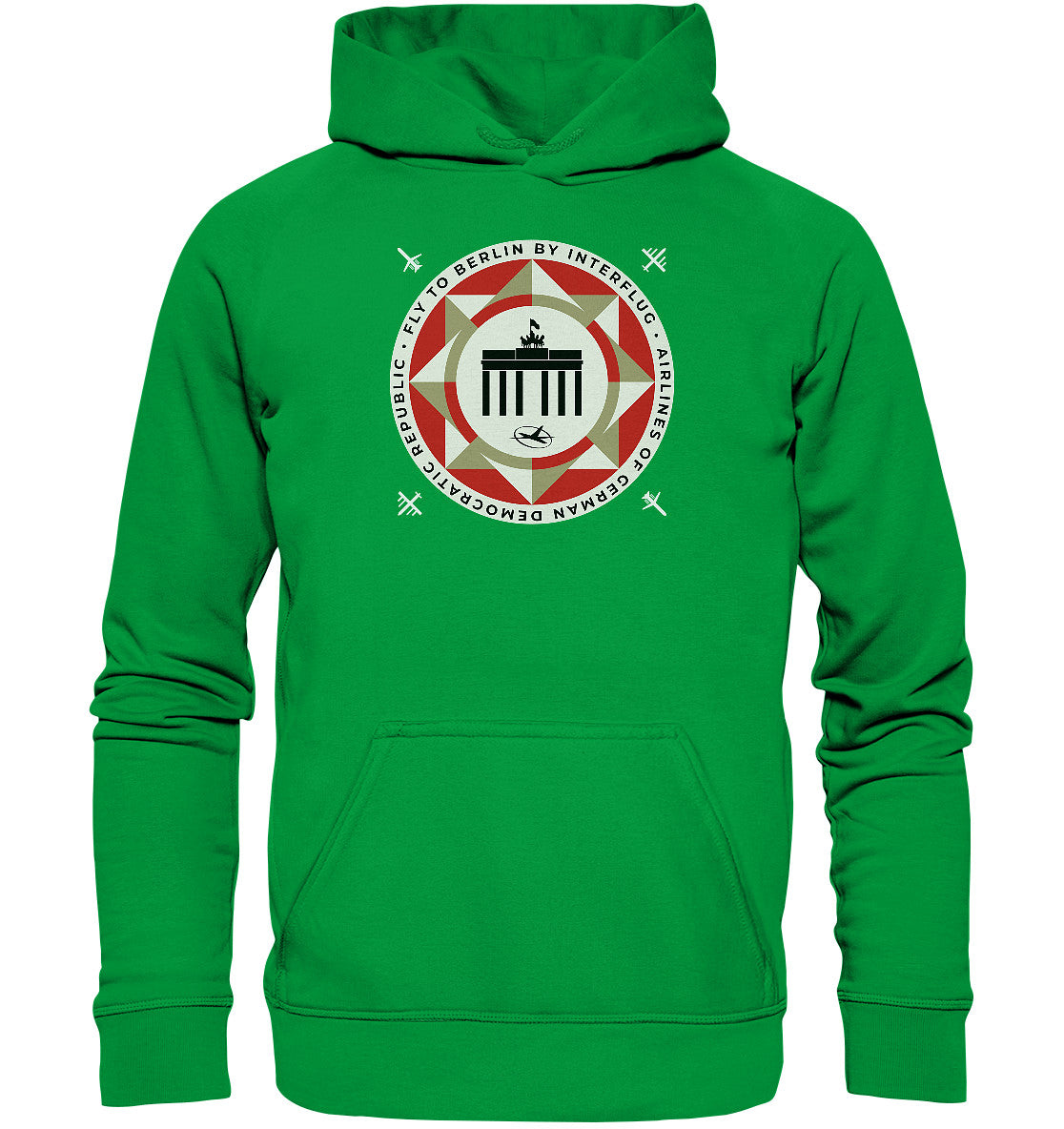 DDR Ostalgie Kapuze / Hoodie Unisex • FLY TO BERLIN WITH INTERFLUG - ORIGINALWERBUNG