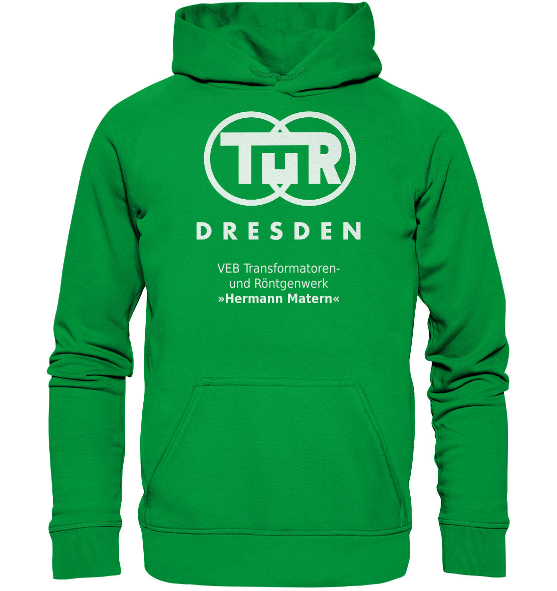 DDR Ostalgie Kapuze / Hoodie Unisex • TUR - VEB TRANSFORMATOREN- UND RÖNTGENWERK DRESDEN
