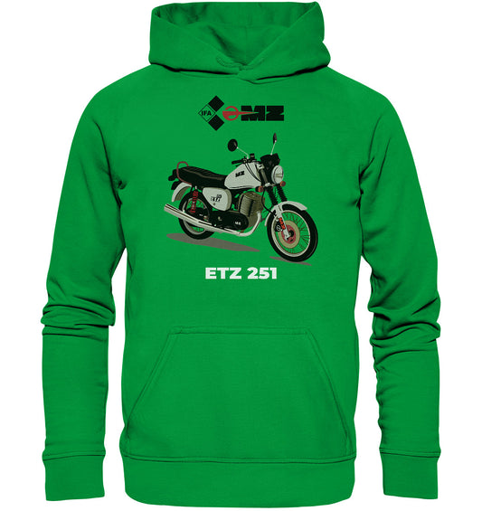 DDR Ostalgie Kapuze / Hoodie Unisex • MZ ETZ 251 - ORIGINALWERBUNG