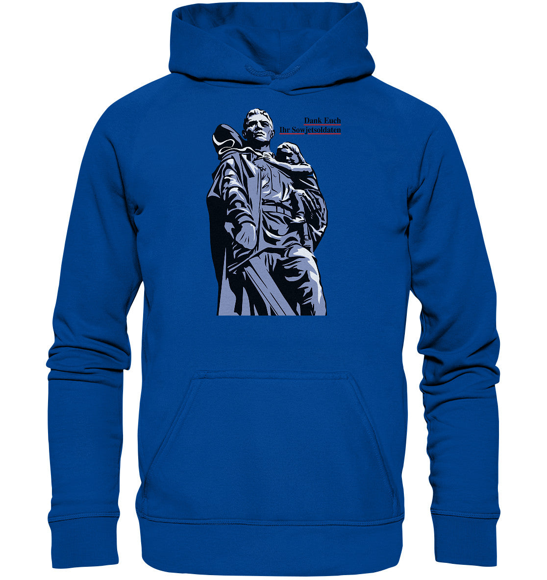 DDR Ostalgie Kapuze / Hoodie Unisex • DANK EUCH IHR SOWJETSOLDATEN (DDR ORIGINAL-PLAKAT)