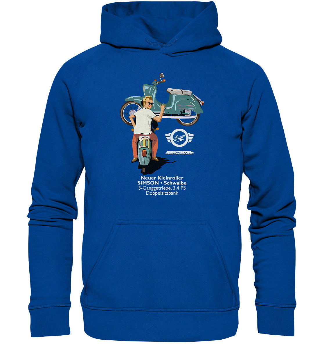 DDR Ostalgie Kapuze / Hoodie Unisex • SIMSON SCHWALBE - ORIGINAL WERBUNG 1964 - PLAKAT