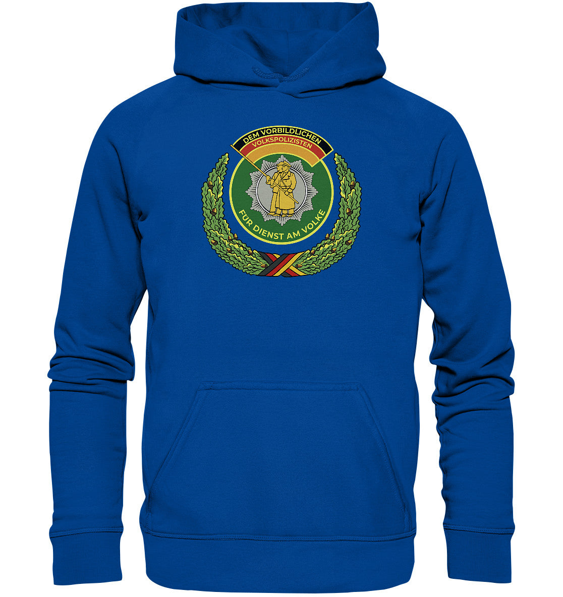 DDR Ostalgie Kapuze / Hoodie Unisex • DEM VORBILDLICHEN VOLKSPOLIZISTEN (ABZEICHEN)