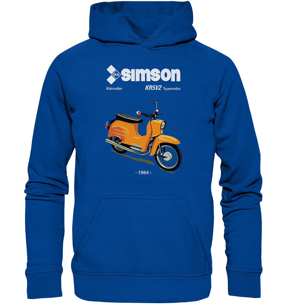 DDR Ostalgie Kapuze / Hoodie Unisex • SIMSON SCHWALBE KR51-2 (ORIGINALPROSPEKT 1964)