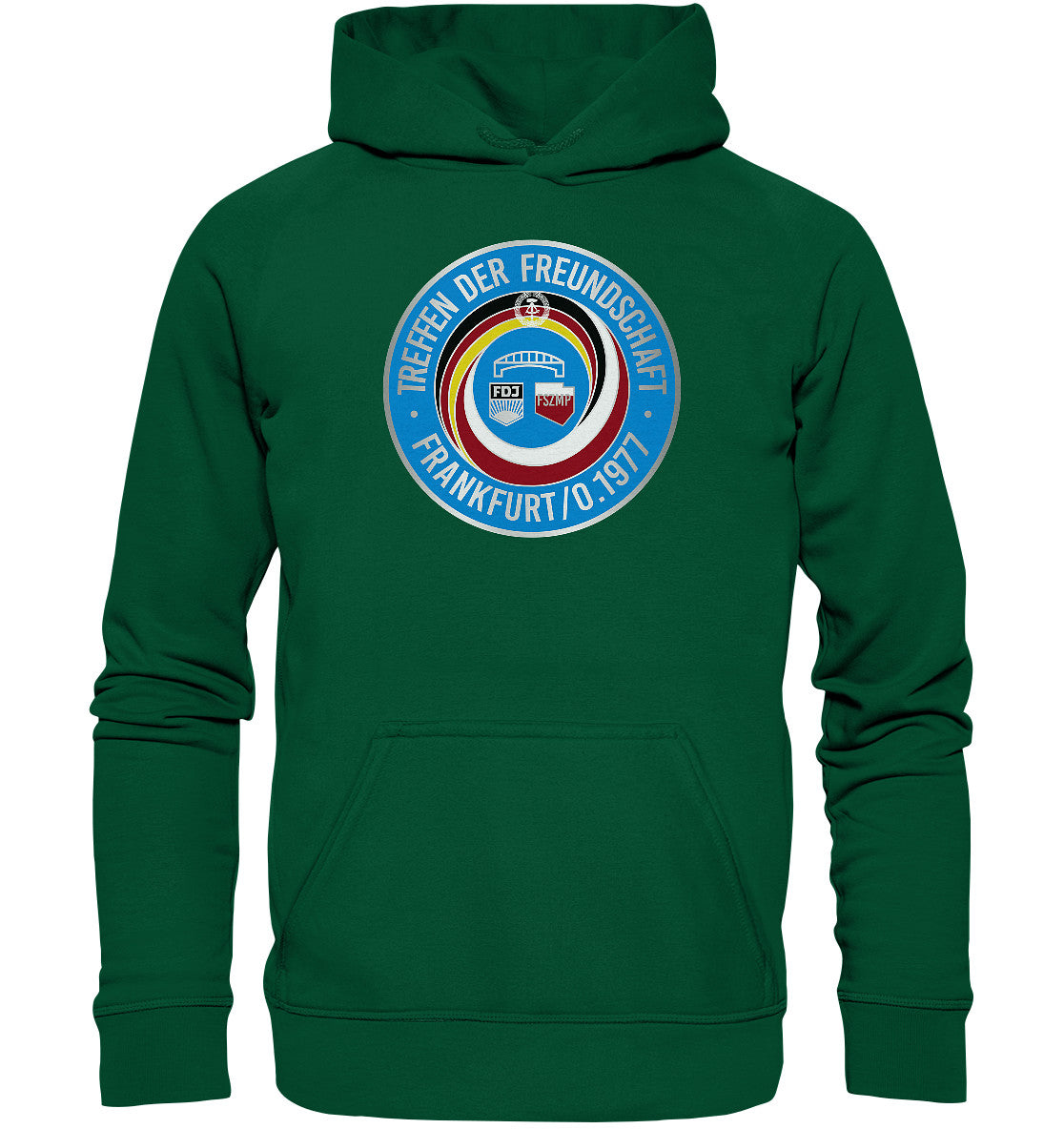 DDR Ostalgie Kapuze / Hoodie Unisex • TREFFEN DER FREUNDSCHAFT - JUGEND DER DDR & VR POLEN 1977