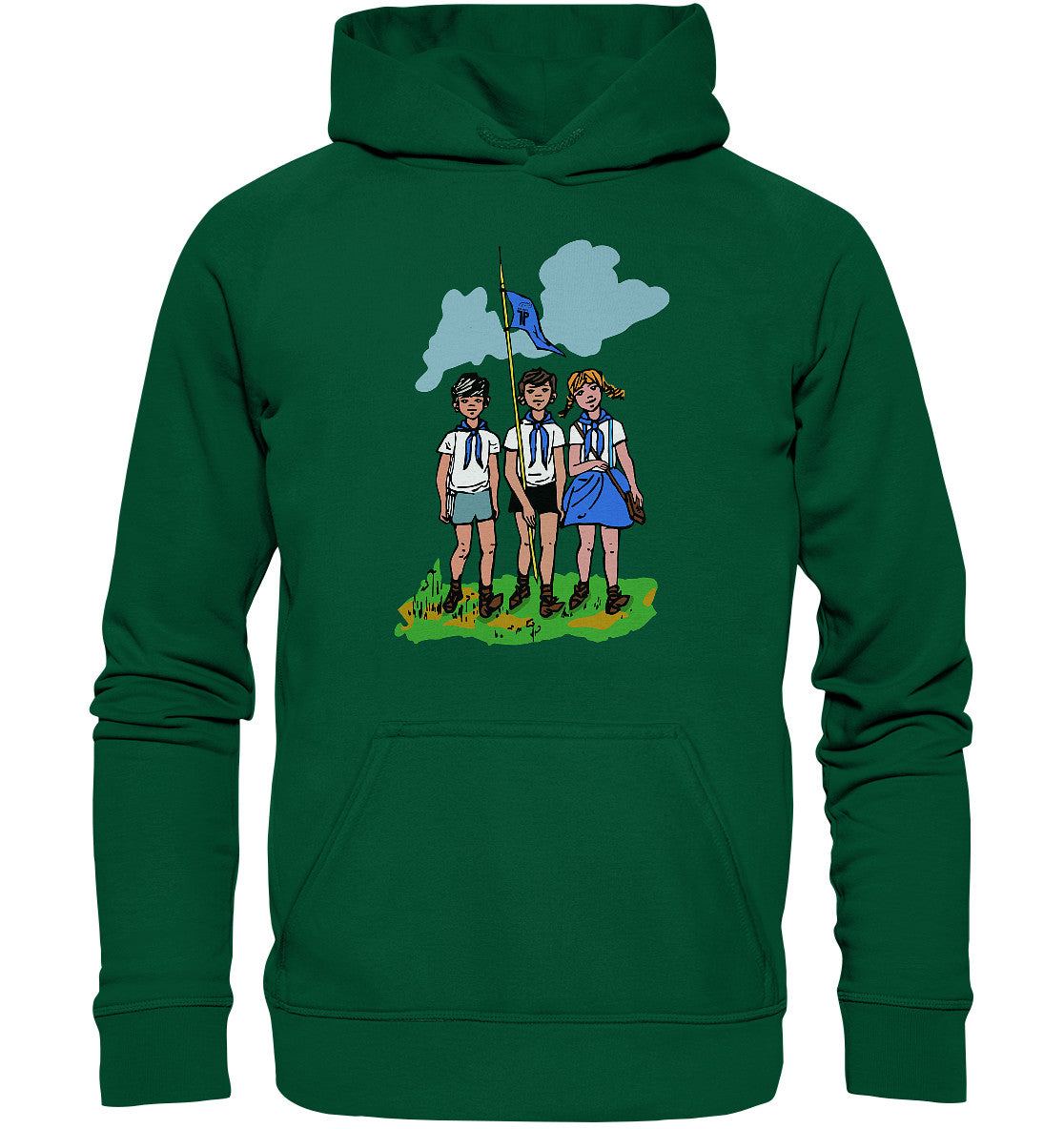 DDR Ostalgie Kapuze / Hoodie Unisex • JUNGE PIONIERE - PIONIERAUSWEIS