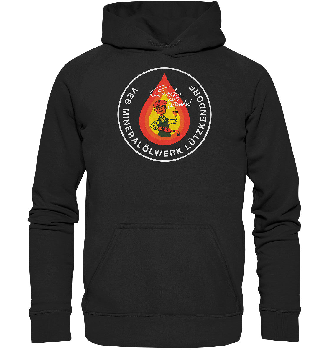 DDR Ostalgie Kapuze / Hoodie Unisex • VEB MINERALÖLWERK LÜTZKENDORF