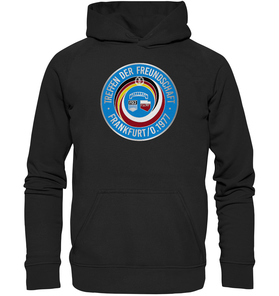 DDR Ostalgie Kapuze / Hoodie Unisex • TREFFEN DER FREUNDSCHAFT - JUGEND DER DDR & VR POLEN 1977