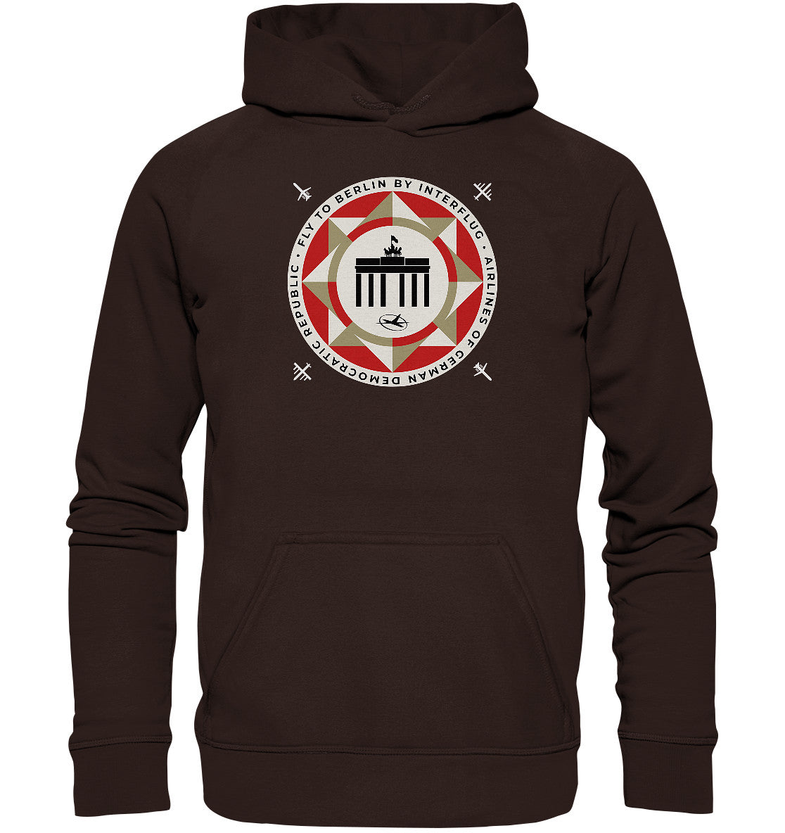 DDR Ostalgie Kapuze / Hoodie Unisex • FLY TO BERLIN WITH INTERFLUG - ORIGINALWERBUNG