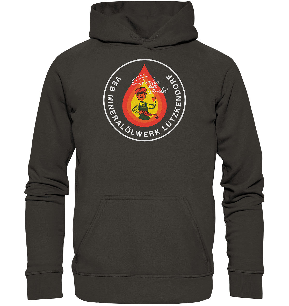 DDR Ostalgie Kapuze / Hoodie Unisex • VEB MINERALÖLWERK LÜTZKENDORF