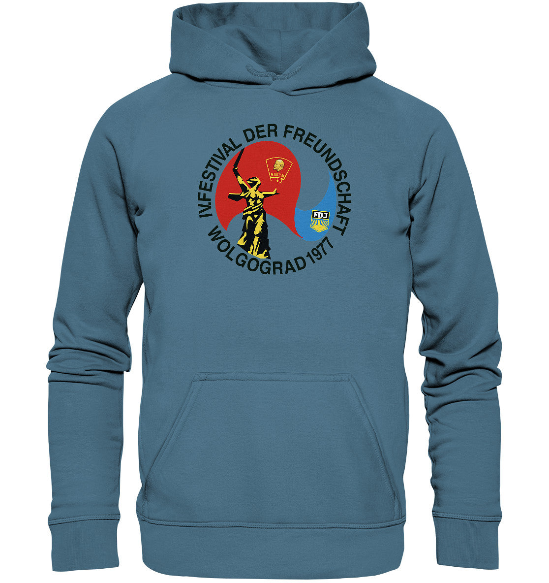 DDR Ostalgie Kapuze / Hoodie Unisex • FESTIVAL DER FREUNDSCHAFT - WOLGOGRAD 1977