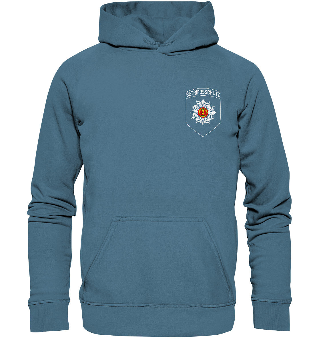 DDR Ostalgie Kapuze / Hoodie Unisex • BETRIEBSSCHUTZ BADGE