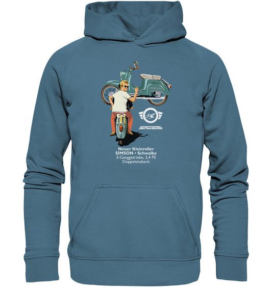 DDR Ostalgie Kapuze / Hoodie Unisex • SIMSON SCHWALBE - ORIGINAL WERBUNG 1964 - PLAKAT