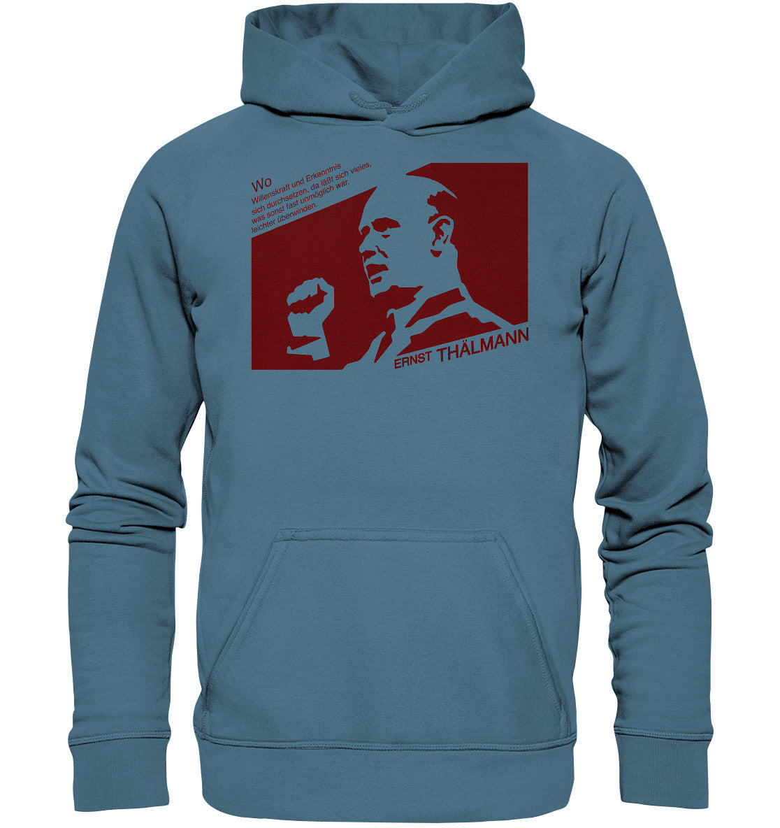 DDR Ostalgie Kapuze / Hoodie Unisex • ERNST THÄLMANN - ORIGINAL DDR-PLAKAT