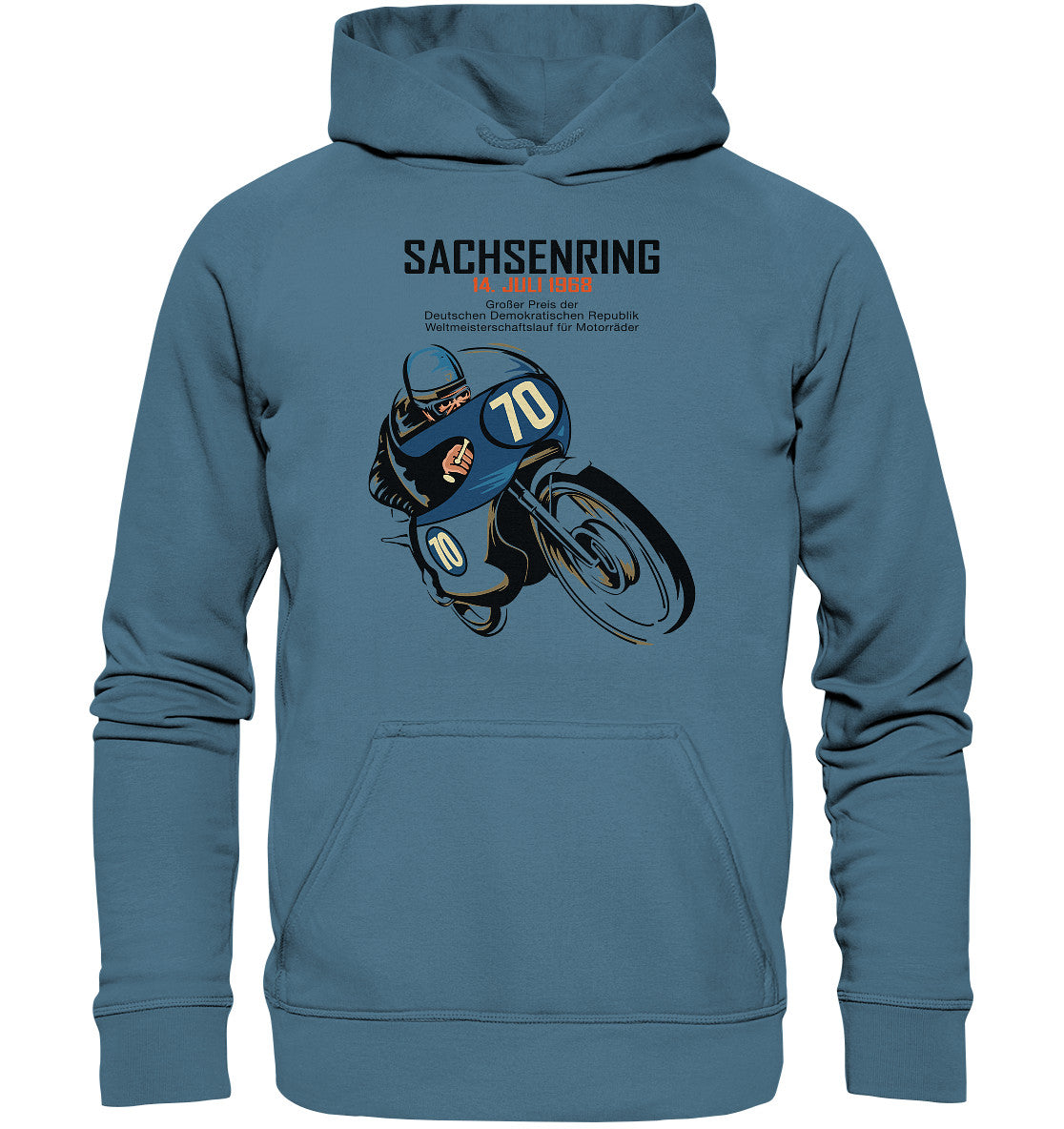 DDR Ostalgie Kapuze / Hoodie Unisex • SACHSENRING 1968 - GROSSER PREIS DER DDR