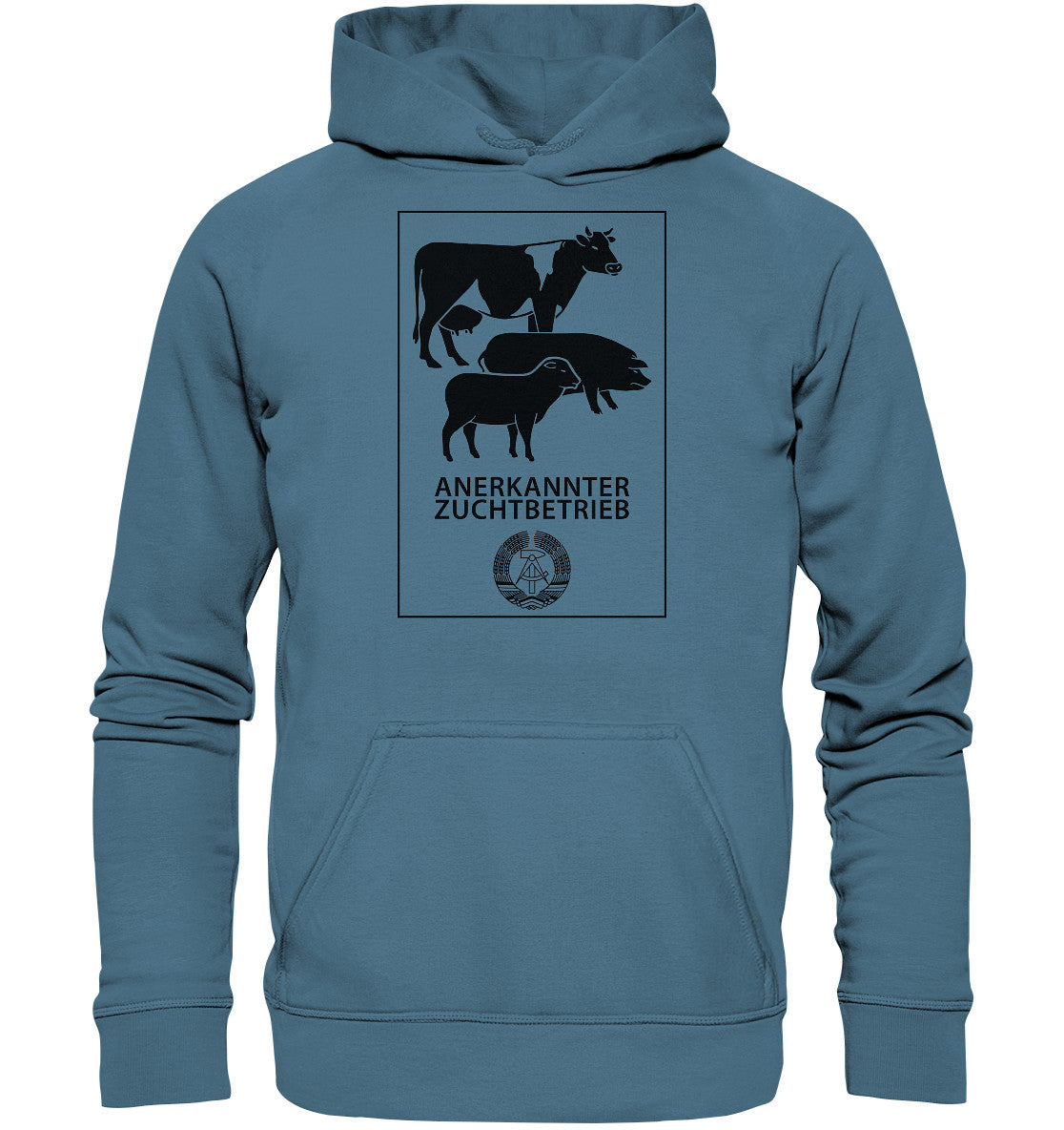 DDR Ostalgie Kapuze / Hoodie Unisex • ANERKANNTER ZUCHTBETRIEB (ORIGINALSCHILD)