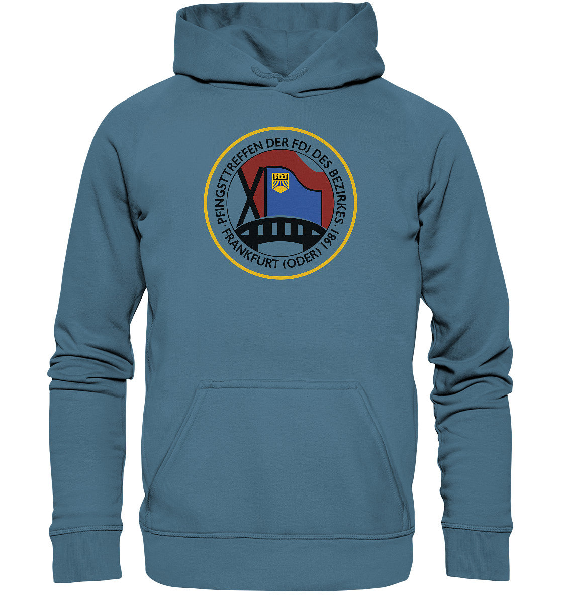 DDR Ostalgie Kapuze / Hoodie Unisex • FDJ PFINGSTTREFFEN FRANKFURT ODER - 1981