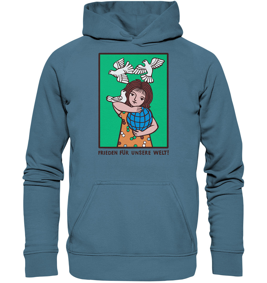 DDR Ostalgie Kapuze / Hoodie Unisex • FRIEDEN FÜR UNSERE WELT! (DDR-ORIGINAL-PLAKAT)
