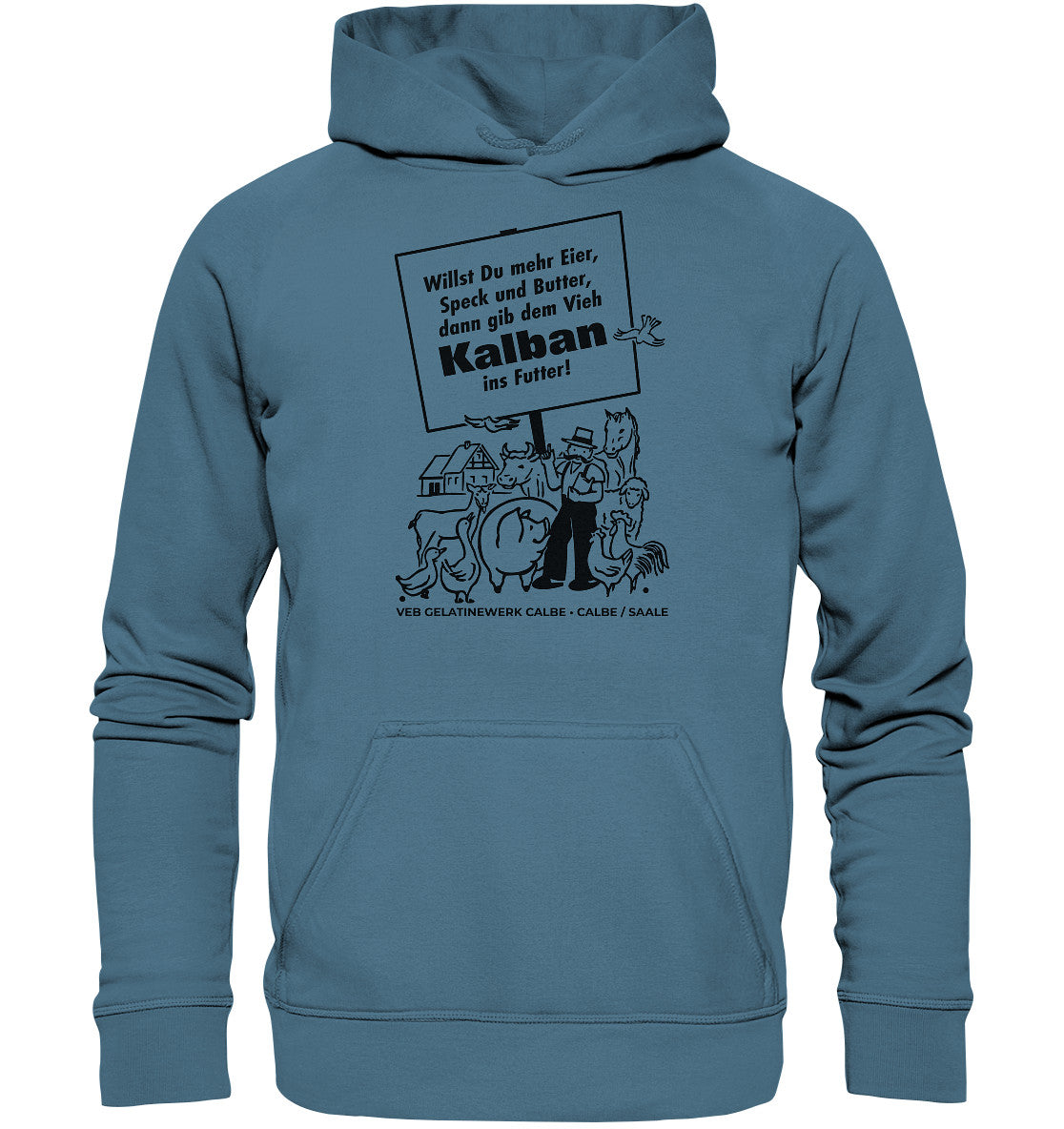 DDR Ostalgie Kapuze / Hoodie Unisex • KALBAN, VEB GELATINEWERK CALBE - ORIGINALPLAKAT